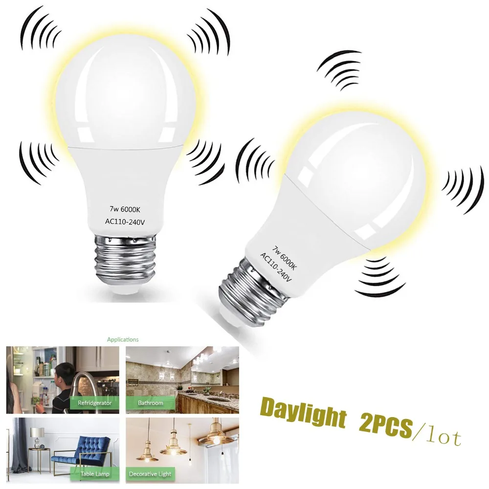 Светодиодная лампа радар Датчик движения E27 7W 110 240V автоматический умный крытый