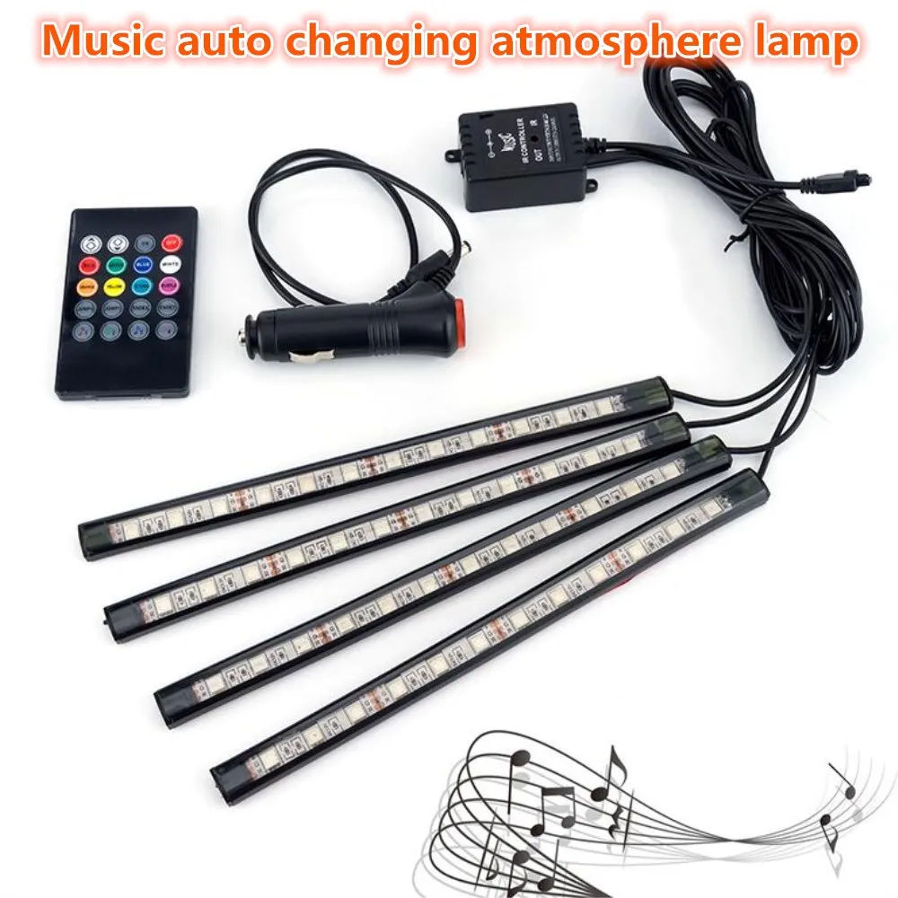 XUNMA Car LED Strip Light 4pcs LED Strip Lights 16 Colors Styling Decorative Atmosphere Lamps Car Interior Light With Remote
XUNMA Car LED Strip Light 4pcs LED Strip Lights 16 Colors Styling Decorative Atmosphere Lamps Car Interior Light With Remote