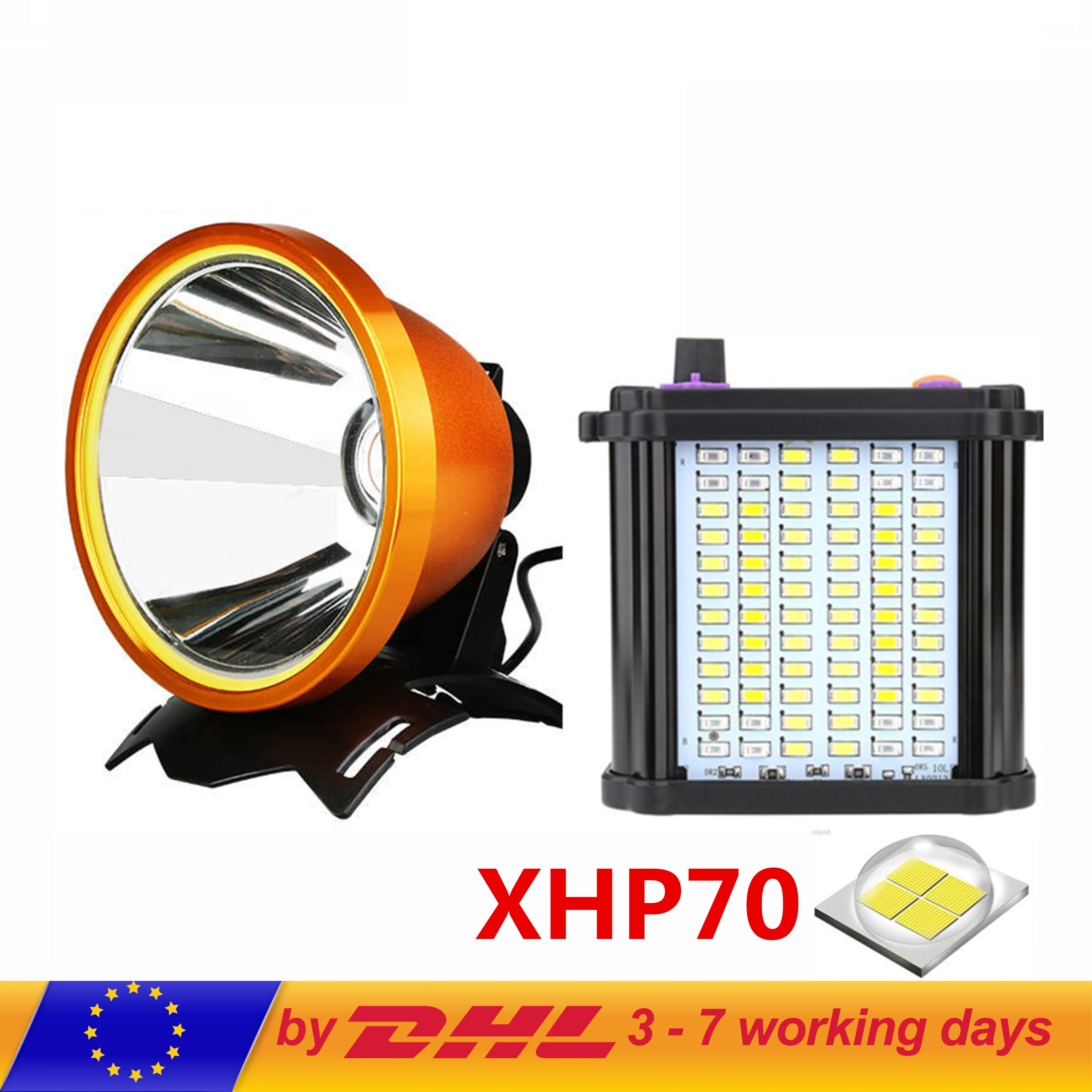 XHP70 светодиодный налобный фонарь встроенный аккумулятор 19800 мАч мощный головной