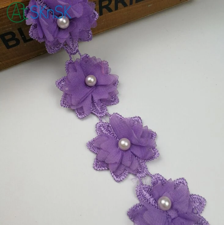 15yards/lot Multi color lace applique patch 3D flower sewing pearl organza lace ribbons DIY wedding decoration beads lace trims
15yards/lot Multi color lace applique patch 3D flower sewing pearl organza lace ribbons DIY wedding decoration beads lace trims
