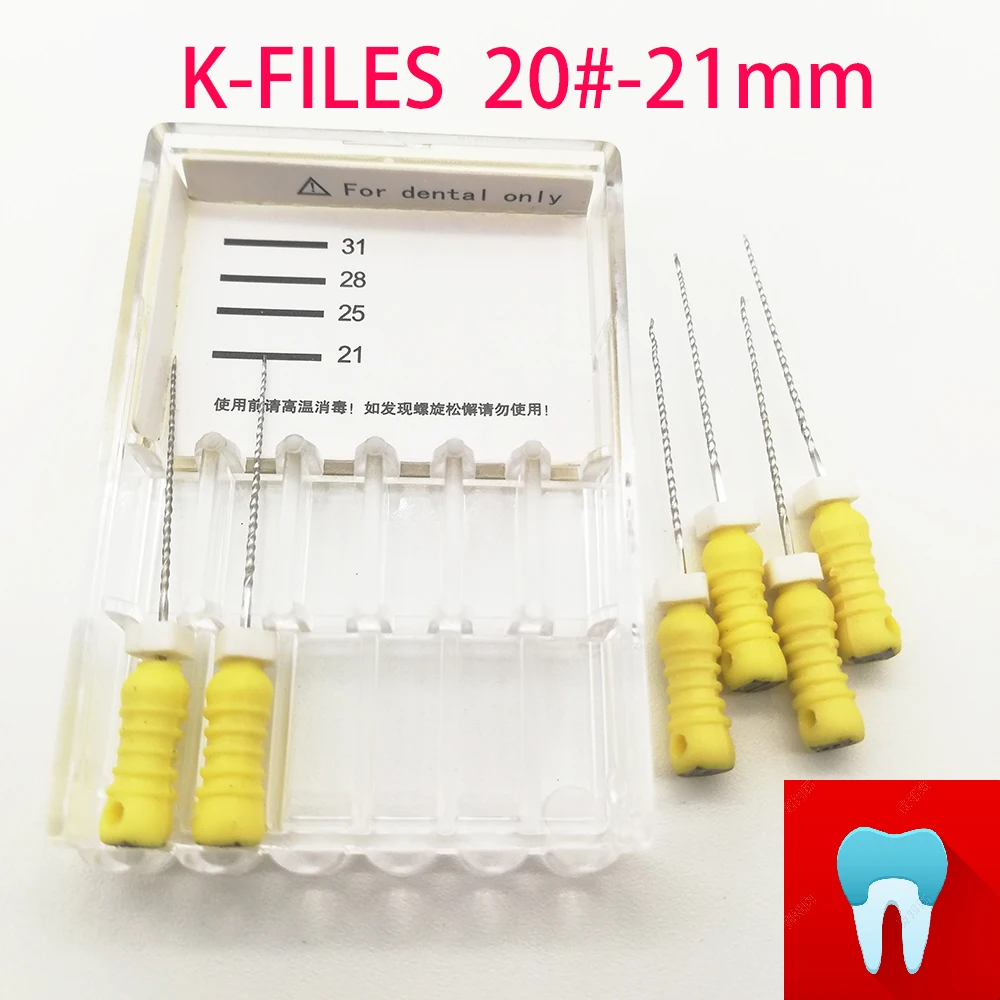 6pcs/pack #20-21mm Dental K Files Root Canal Dentistry Endodontic Instruments Dentist Tools Hand Use Stainless Steel
6pcs/pack #20-21mm Dental K Files Root Canal Dentistry Endodontic Instruments Dentist Tools Hand Use Stainless Steel