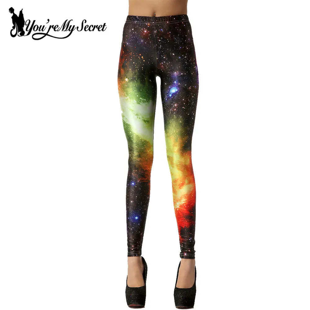 

[You're My Secret] Fashion Fitness High Elastic Leggings Interstellar Leggins Pants Galaxy Space Printed Women Workout Legging