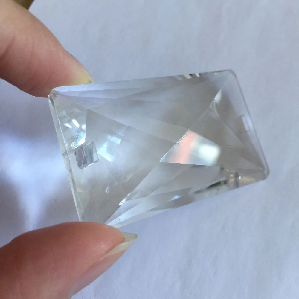 Новый стиль 30X50mm 10 шт прозрачное Хрустальное стекло призма в 2 отверстия Замена