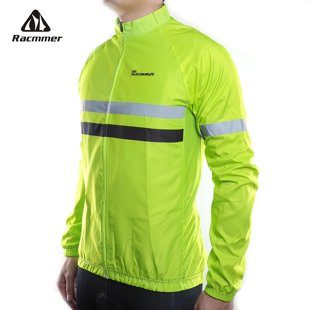 

Racmmer 2020 Men Windbreaker Jacket Reflective Cycling Jersey Long Sleeve Windstopper Clothing Bicycle Bike Windproof Jacket MTB