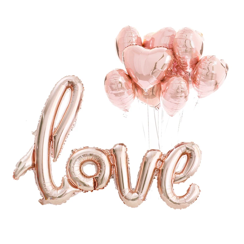 10pcs/set Red champagne Siamese LOVE 18 inch heart-shaped love aluminum balloon birthday party wedding Valentine's Day decor
10pcs/set Red champagne Siamese LOVE 18 inch heart-shaped love aluminum balloon birthday party wedding Valentine's Day decor
