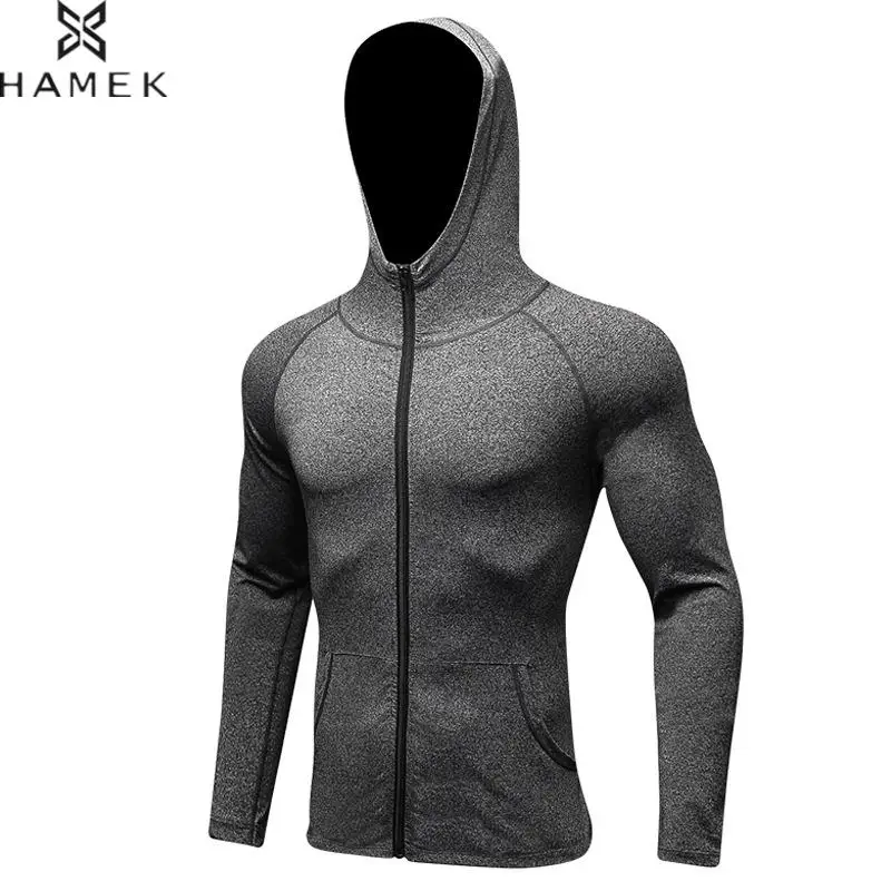 Мужская спортивная куртка на молнии с капюшоном и карманами|running coat|sportswear designrunning