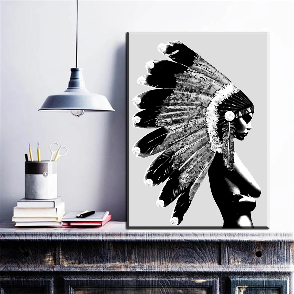 Embelish black and white color India tatoo girl oil painting HD printed art poster for living room girls gift canvas paintings
Embelish black and white color India tatoo girl oil painting HD printed art poster for living room girls gift canvas paintings