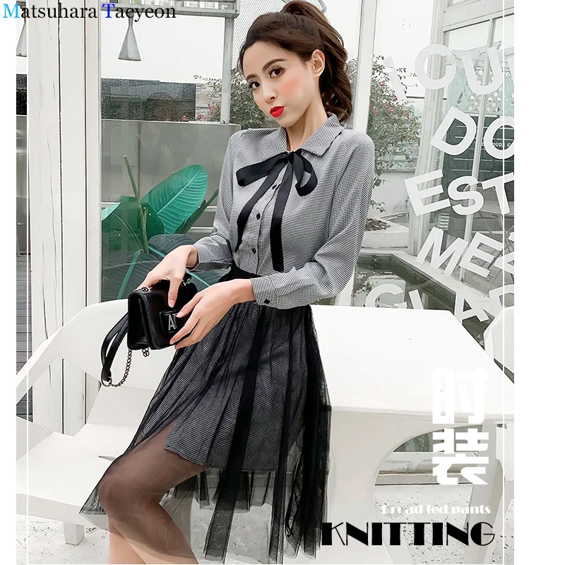 1 Colors 2019 Summer Women's Cotton Long sleeve shirt and See Through yarn Skirt 2 Piece Sets Bow clothes Skirts Suits
1 Colors 2019 Summer Women's Cotton Long sleeve shirt and See Through yarn Skirt 2 Piece Sets Bow clothes Skirts Suits
