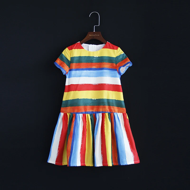 Summer family matching outfit mom & kids girl dress rainbow striped print mum and me clothing short sleeve Aline mermaid dresses
Summer family matching outfit mom & kids girl dress rainbow striped print mum and me clothing short sleeve Aline mermaid dresses