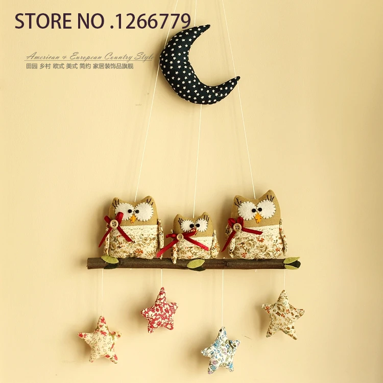 Fine workmanship and high quality fabric handmade owl series wall ornaments of the moon and stars in a colorful wall decorations
Fine workmanship and high quality fabric handmade owl series wall ornaments of the moon and stars in a colorful wall decorations
