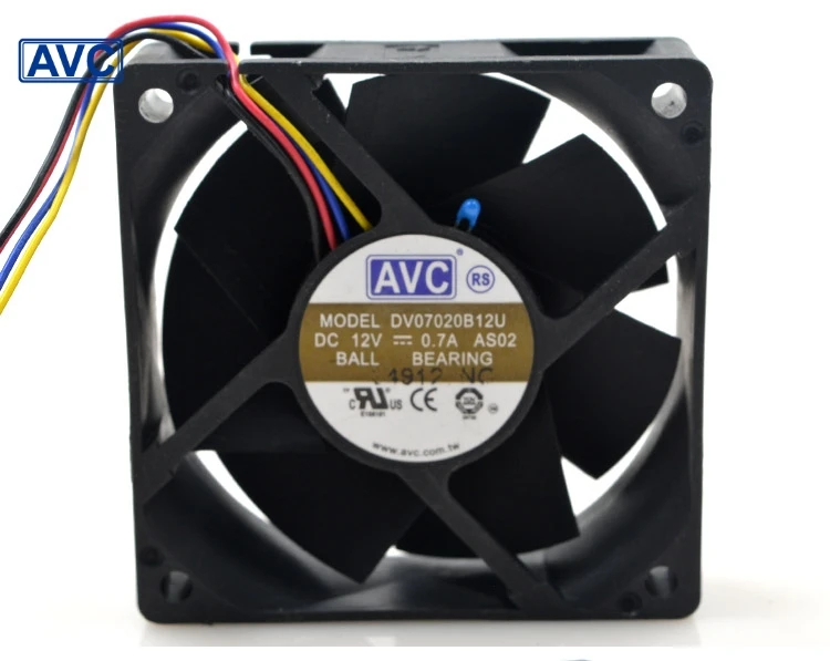 AVC DV07020B12U 7020 70 мм 7 см DC 12 В 0.7A вентилятор с двумя шарикоподшипниками инвертор сервера охлаждающий вентилятор
AVC DV07020B12U 7020 70 мм 7 см DC 12 В 0.7A вентилятор с двумя шарикоподшипниками инвертор сервера охлаждающий вентилятор