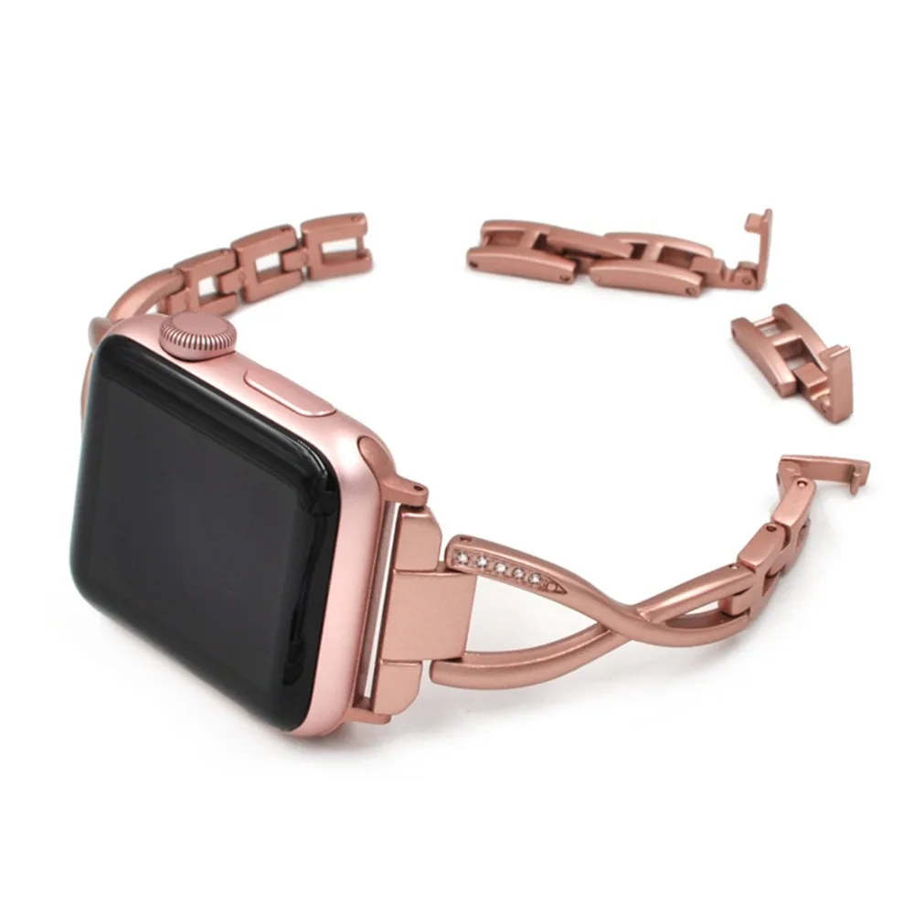 Алмазный чехол и ремешок для apple watch band 44 мм 40 iwatch 42 38 наручных часов с защитой