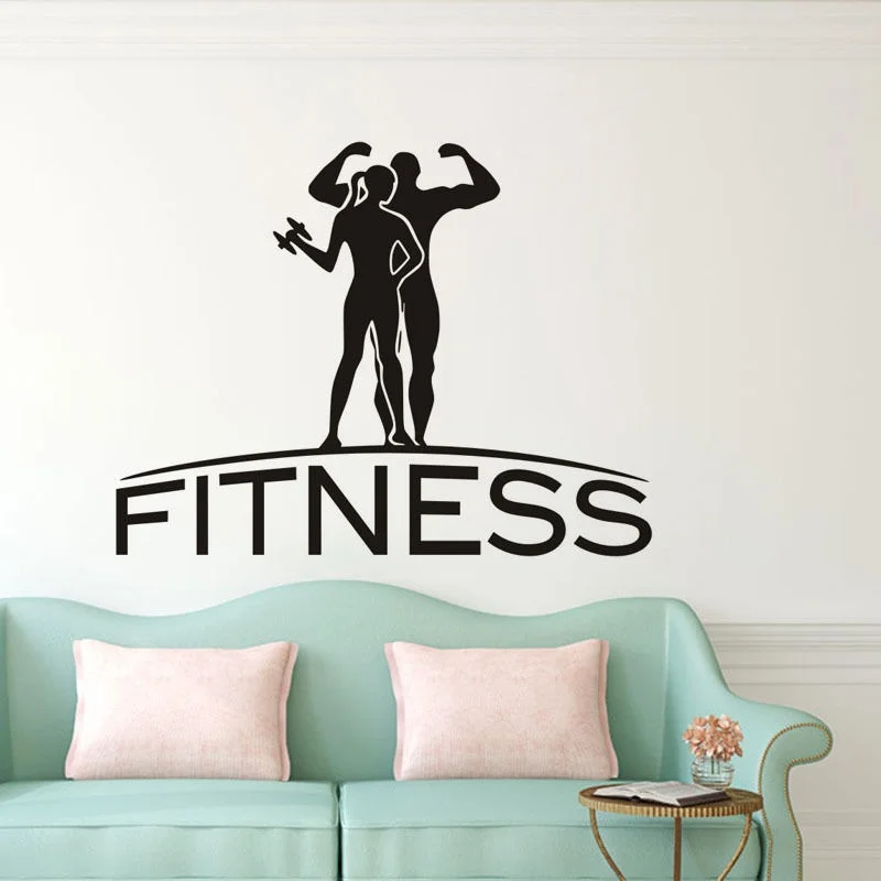 Sporting Couple and Words Fitness Wall Sticker Vinyl Wall Decals Home Decoration Bedroom Removable Art Decor Mural for Gym
Sporting Couple and Words Fitness Wall Sticker Vinyl Wall Decals Home Decoration Bedroom Removable Art Decor Mural for Gym