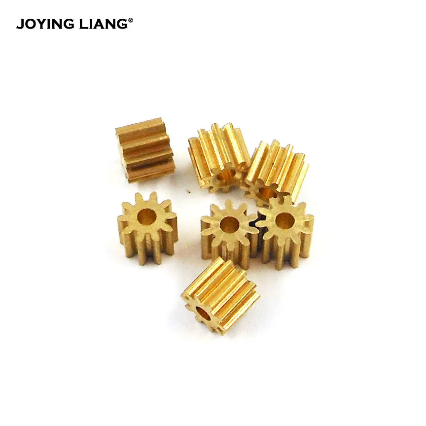 

102A Copper Gear 0.5M 10 Teeth 2mm (1.95mm) Hole Toy Pinion Parts Metal Gears 10PCS/LOT