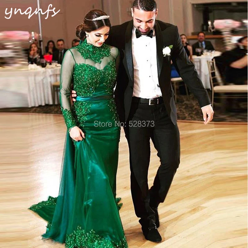 YNQNFS ED262 Green Gown Vestidos Robe de Soiree High Neck Long Sleeve Pearls Crystal Bridesmaid Dresses Party Formal Abiye 2019
YNQNFS ED262 Green Gown Vestidos Robe de Soiree High Neck Long Sleeve Pearls Crystal Bridesmaid Dresses Party Formal Abiye 2019