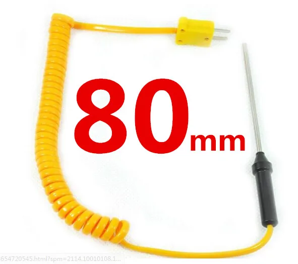 80mm probe New K Type Thermocouple Temperature Probe Digital Thermometer Stainless Steel Sensor free shipping
80mm probe New K Type Thermocouple Temperature Probe Digital Thermometer Stainless Steel Sensor free shipping