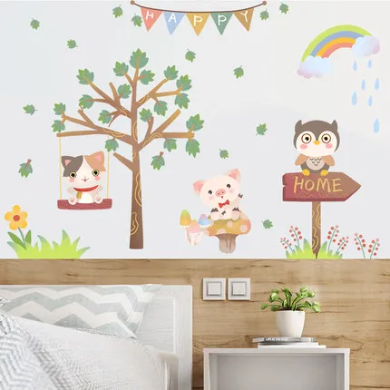 DIY 82*117cm Happy Home PVC Wall Sticker Cartoon Animal Painting for Baby Room Wall Decals Mural Art
DIY 82*117cm Happy Home PVC Wall Sticker Cartoon Animal Painting for Baby Room Wall Decals Mural Art