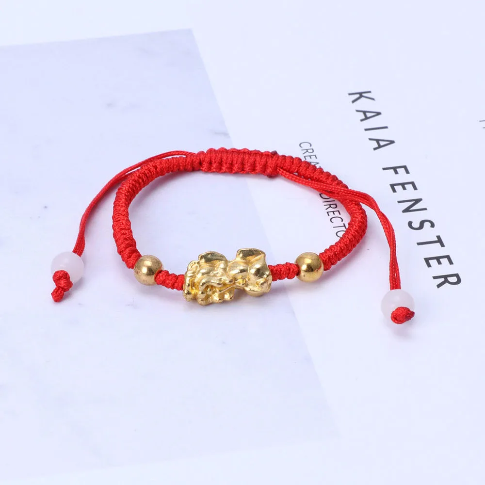2022 Lucky Red String Bracelet Amulet Bracelet Prosperity Gold Bead Bracelet Golden Pi Xiu/Pi Yao Lucky Bangle for Women/Men
2022 Lucky Red String Bracelet Amulet Bracelet Prosperity Gold Bead Bracelet Golden Pi Xiu/Pi Yao Lucky Bangle for Women/Men