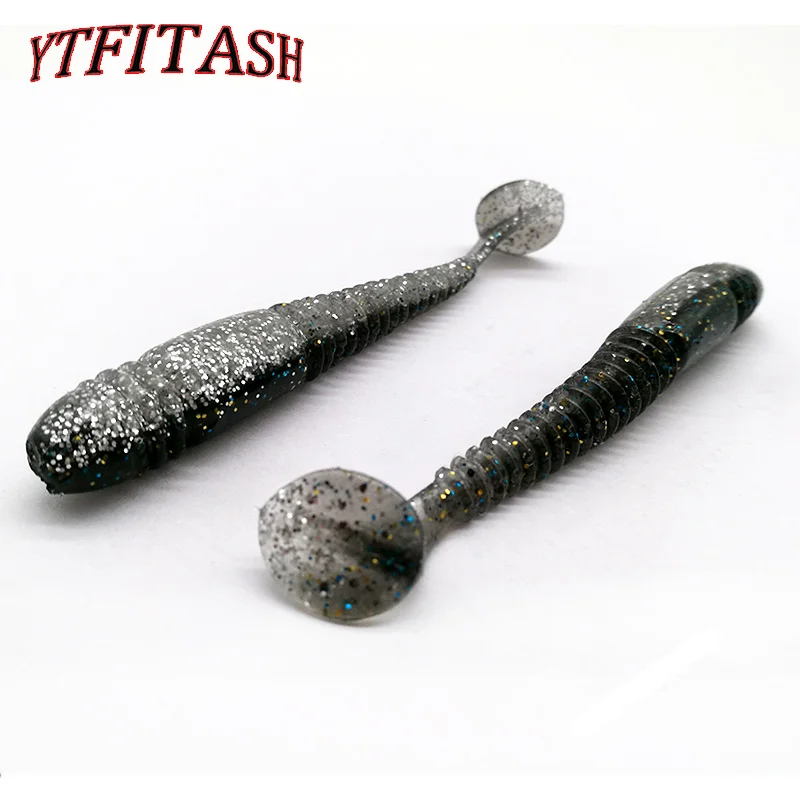 YTFITASH 5 шт./лот рыболовные приманки 86 мм 4 г T tail Мягкая силиконовая приманка черви с