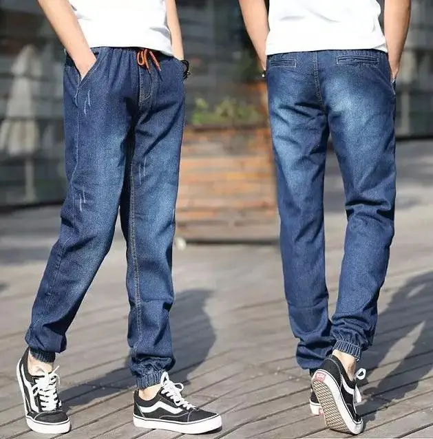 High Quality 2020 indoor Designer Beam Foot Jeans Male Elastic Waist Halem teenager Men's Cotton Lace-up Leg Ankle-Length Pants
High Quality 2020 indoor Designer Beam Foot Jeans Male Elastic Waist Halem teenager Men's Cotton Lace-up Leg Ankle-Length Pants