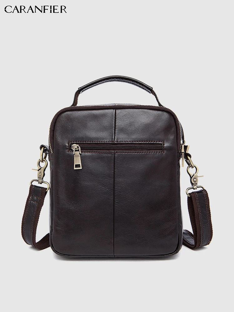 CARANFIER Mens Large Travel Bags Shoulder Messenger Genuine Cowhide Leather Handbags Solid Vintage Crossbody School | Багаж и сумки