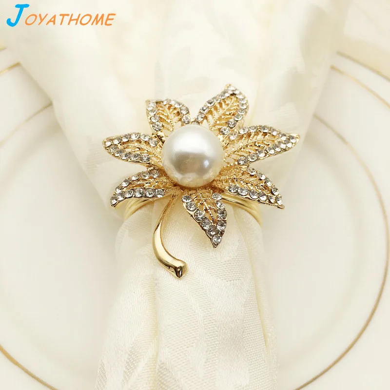 Joyathome кленовый лист Кольца для салфеток серебряные кольца со стразами Свадебные