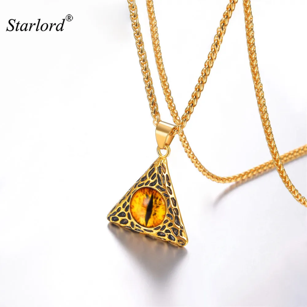 Triangle Medal Pendant Necklace Gold/Stainless Steel Monster Evil Eye Jewelry Eye of Flame Eye of Sauron Necklace GP3246
Triangle Medal Pendant Necklace Gold/Stainless Steel Monster Evil Eye Jewelry Eye of Flame Eye of Sauron Necklace GP3246