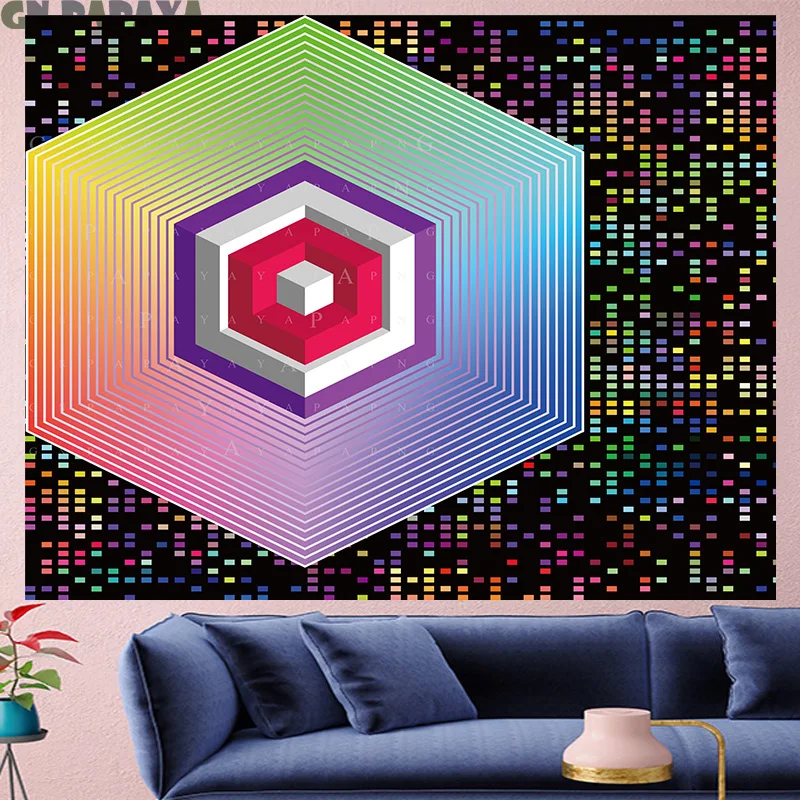 Geometric mosaic hippies wall hanging structure macrame Tapestries hippie Psychedelic Wall carpet Hanging Yoga Mat Home Decor
Geometric mosaic hippies wall hanging structure macrame Tapestries hippie Psychedelic Wall carpet Hanging Yoga Mat Home Decor