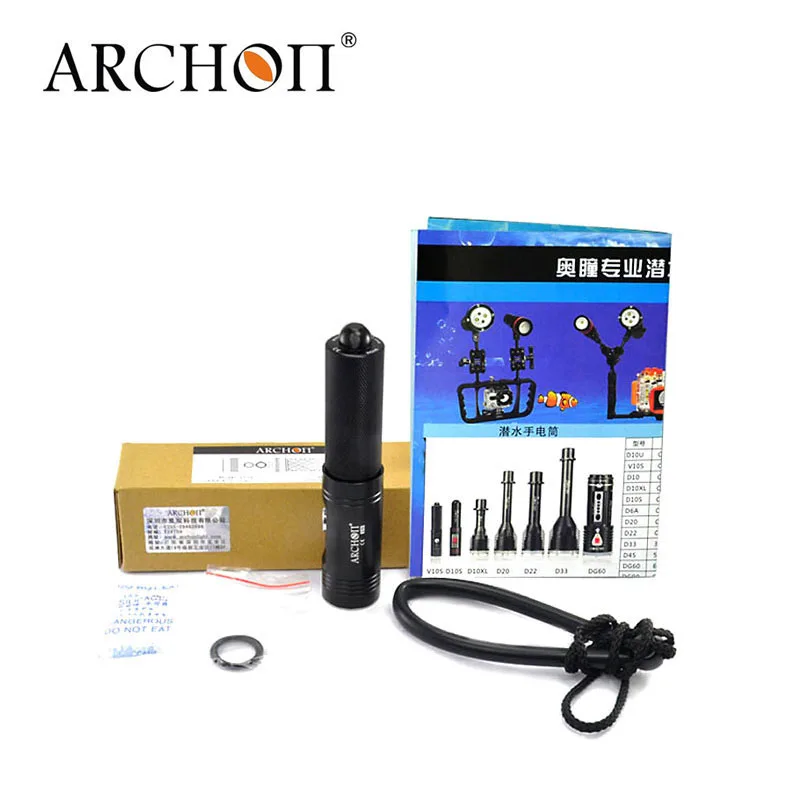ARCHON V10S Torch Cree XM-L2 1000 Lumens Professional Diving Flashlight 60M Underwater Diving Light Flashlight by 18650 Battery
ARCHON V10S Torch Cree XM-L2 1000 Lumens Professional Diving Flashlight 60M Underwater Diving Light Flashlight by 18650 Battery
