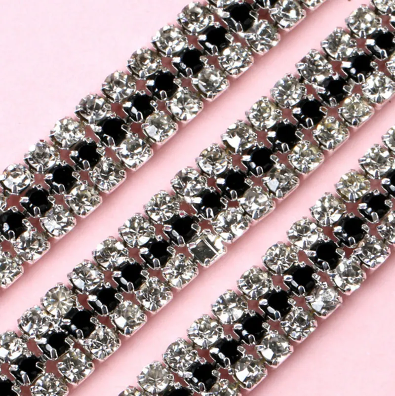 Prajna SS12 3 row 1Yard DIY Crystal Rhinestone Tape Chain Applicator Glass Sew On Rhinestone Applique Decorations B37
Prajna SS12 3 row 1Yard DIY Crystal Rhinestone Tape Chain Applicator Glass Sew On Rhinestone Applique Decorations B37