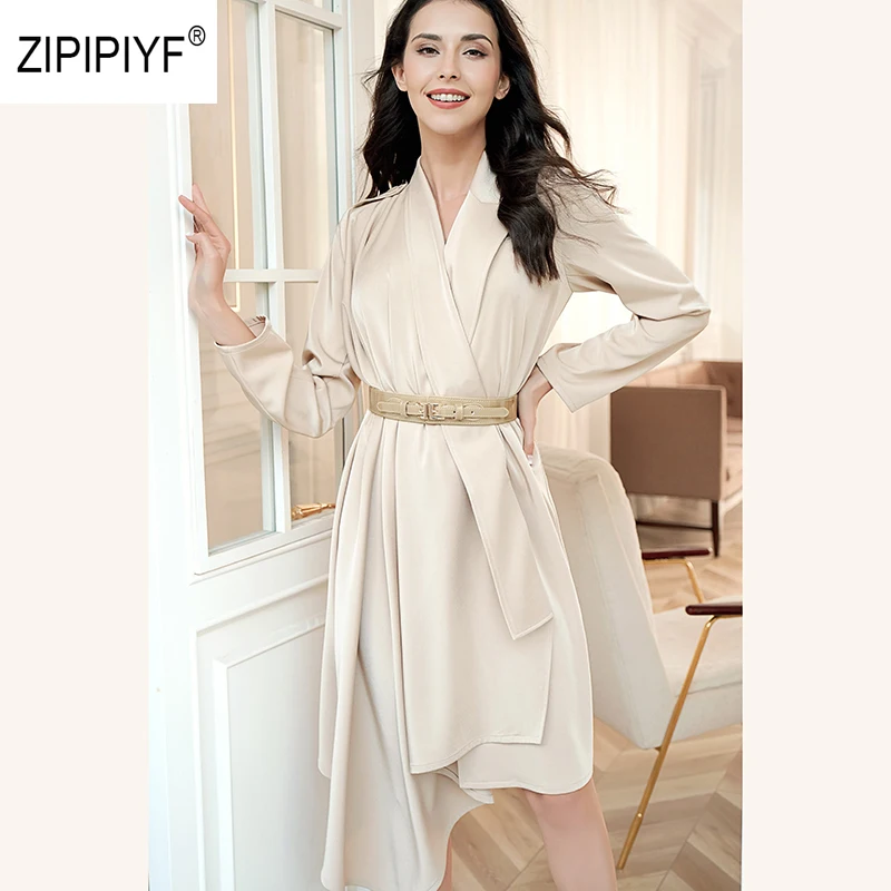 ORIGINAL New Arriva Office Lady Irregular Dresses Notched Vestidos satin dress with sashes Party modis feminino AB399
ORIGINAL New Arriva Office Lady Irregular Dresses Notched Vestidos satin dress with sashes Party modis feminino AB399
