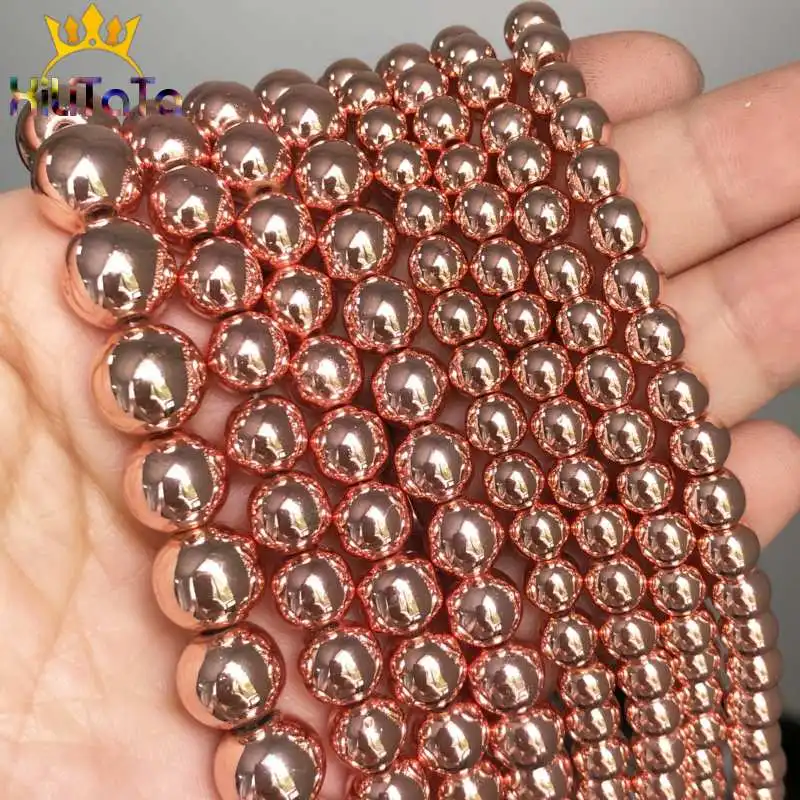 Round Natural Stone Beads Rose Gold Hematite Beads Smooth Loose Beads For Jewelry Making DIY Bracelet Accessories 4/6/8/10mm
Round Natural Stone Beads Rose Gold Hematite Beads Smooth Loose Beads For Jewelry Making DIY Bracelet Accessories 4/6/8/10mm
