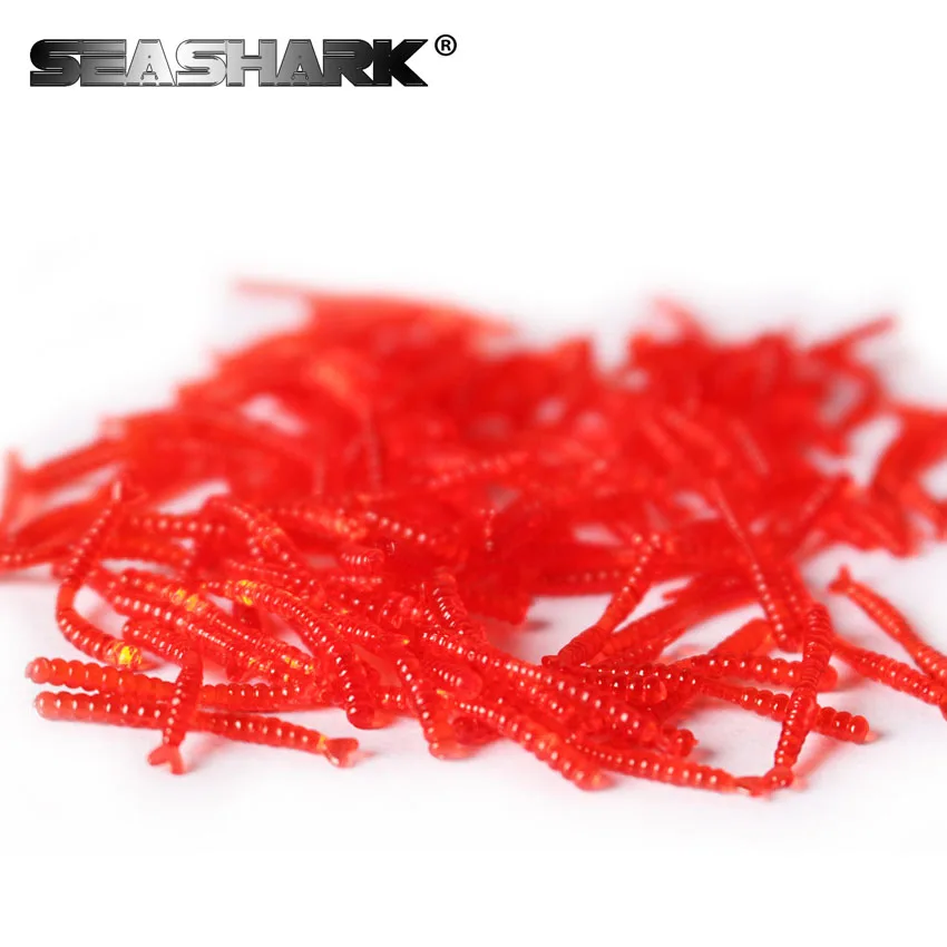 SEASHARK Блесен 100 шт./компл. 4 см 0 23 г реалистичные рыбный запах Красный мягкие