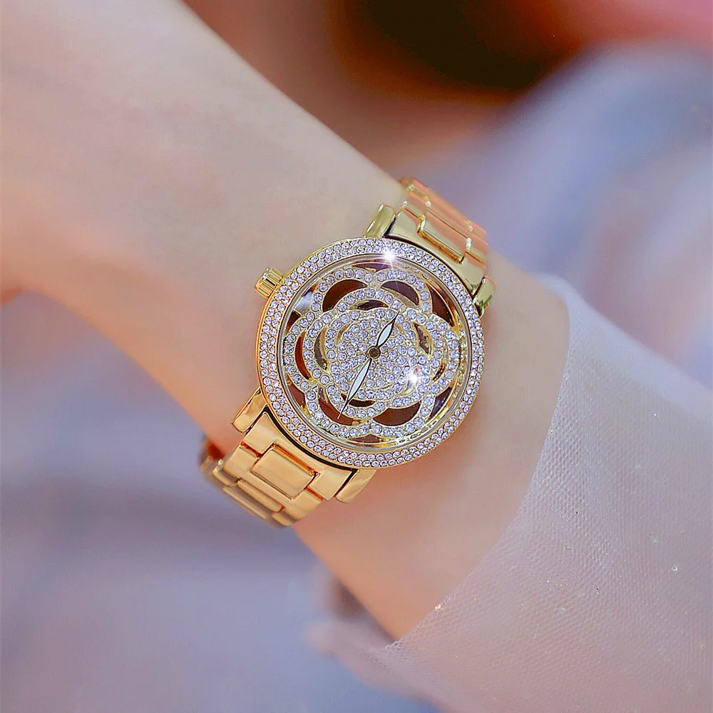 New Hot Sale Women Diamond Rose Flower Gold Dress Watch Gold Silver Stainless Steel Rhineston Wristwatch Female Crystal Watch
New Hot Sale Women Diamond Rose Flower Gold Dress Watch Gold Silver Stainless Steel Rhineston Wristwatch Female Crystal Watch