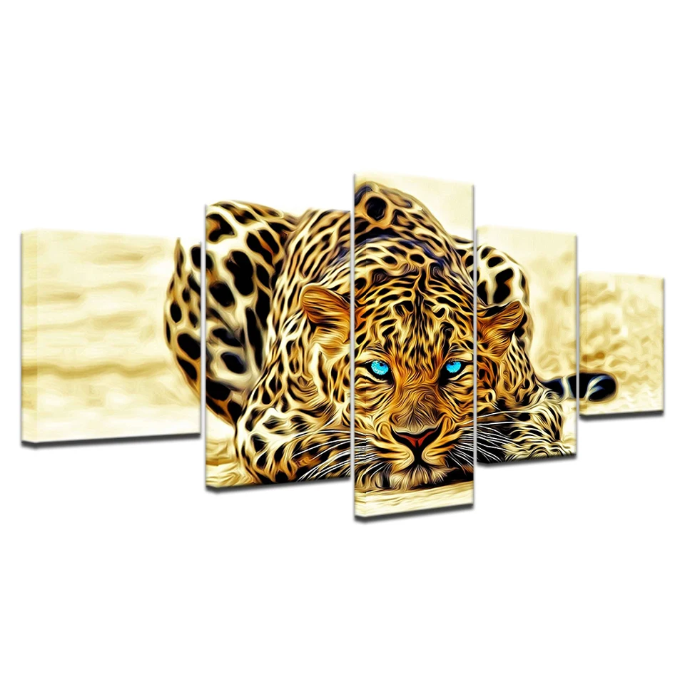 5 panel Canvas Art Animal Wall Pictures For Living Room HD Creeping Leopard Print Large Modern Cuadros Decoracion Wall Poster
5 panel Canvas Art Animal Wall Pictures For Living Room HD Creeping Leopard Print Large Modern Cuadros Decoracion Wall Poster