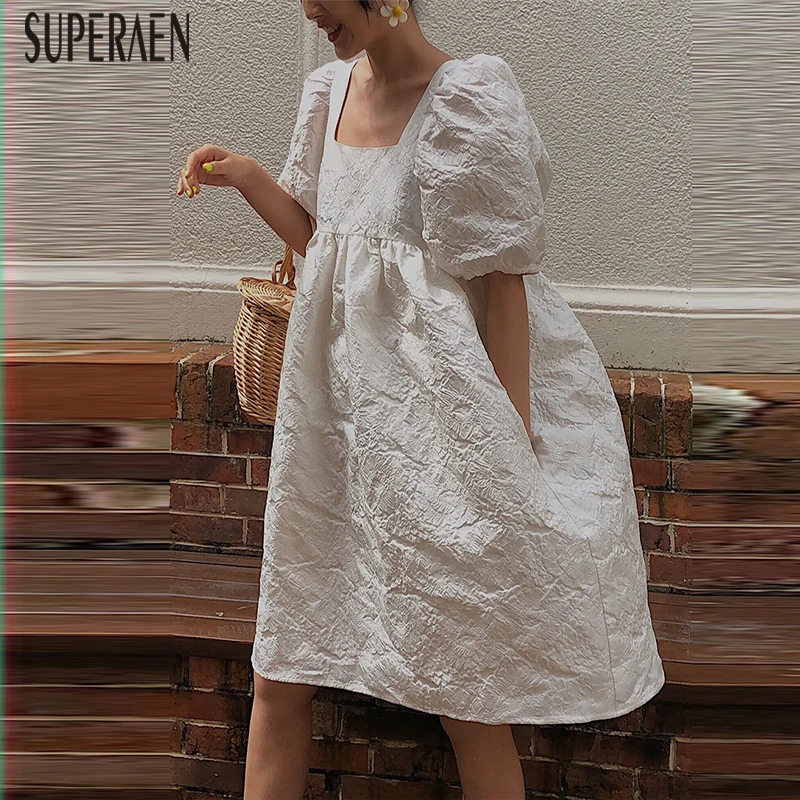 SuperAen Puff Sleeve Dress Women Summer New 2019 Cotton Fashion Ladies Dress Square Neck Casual Women Clothing
SuperAen Puff Sleeve Dress Women Summer New 2019 Cotton Fashion Ladies Dress Square Neck Casual Women Clothing