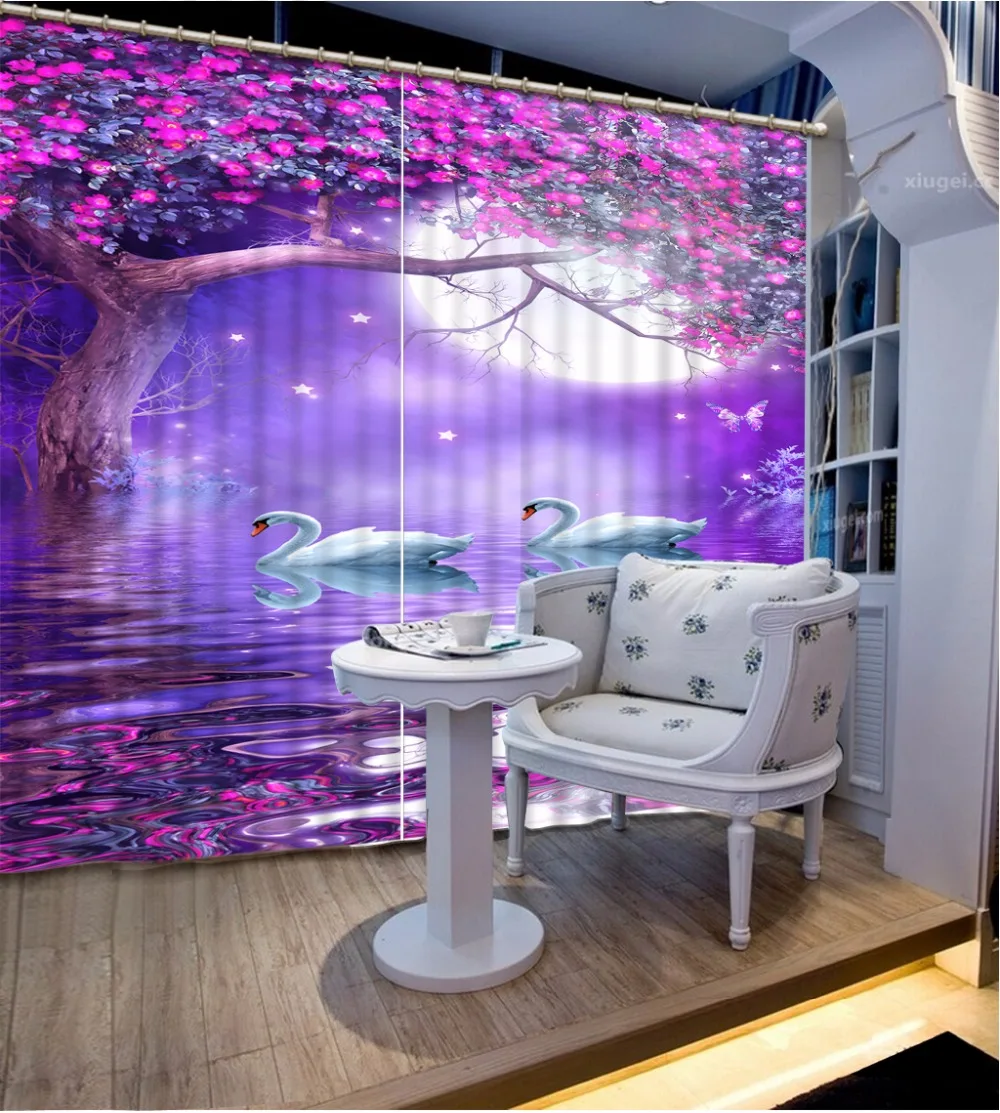 Fashion Customized 3D Curtain Purple Flower Moon Swan Curtain Bedroom Living Office Cortinas Blackout Bathroom Shower Curtain
Fashion Customized 3D Curtain Purple Flower Moon Swan Curtain Bedroom Living Office Cortinas Blackout Bathroom Shower Curtain