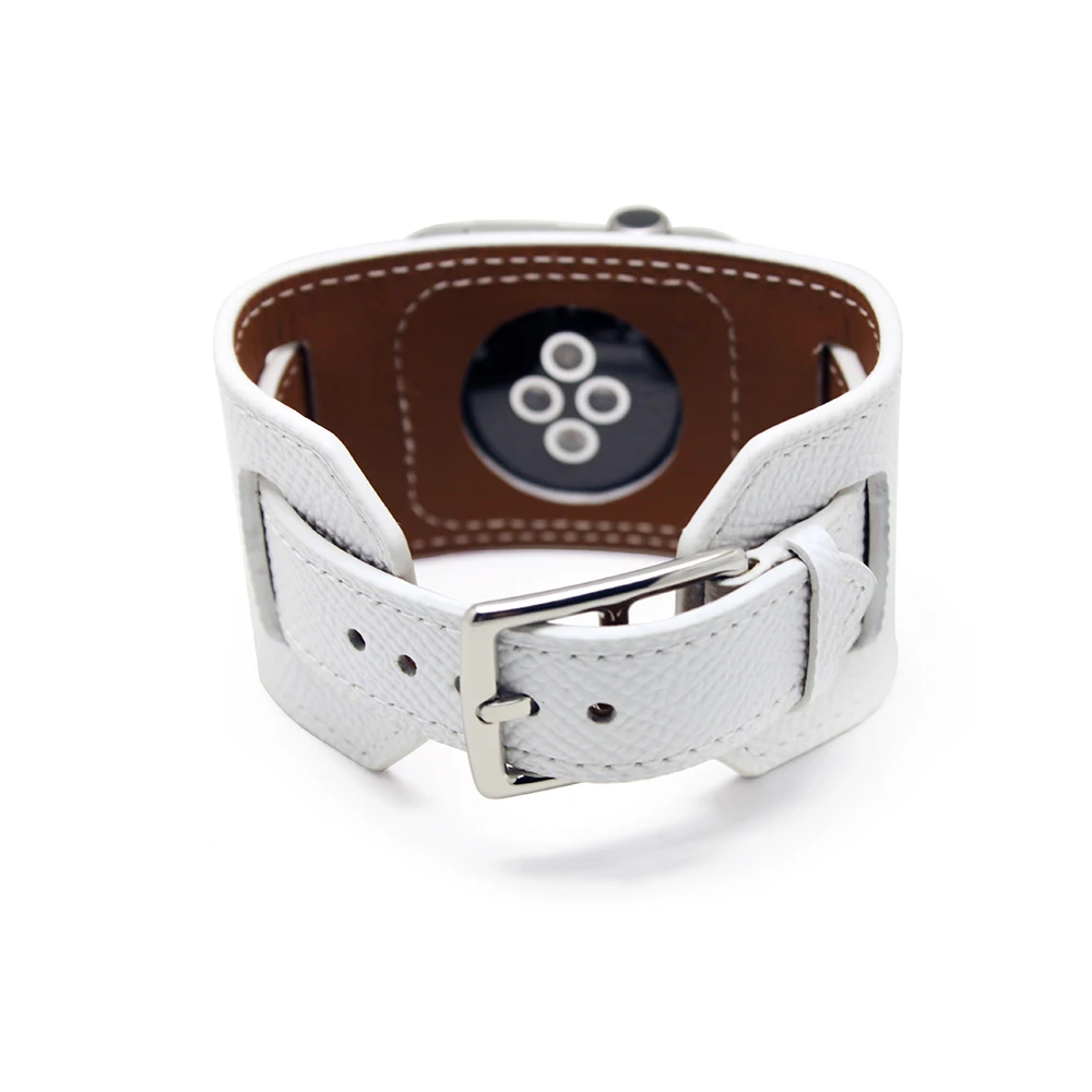 Браслет-манжета из натуральной кожи для Apple Watch Band 38 мм 40 42 44 роскошный ремешок iWatch