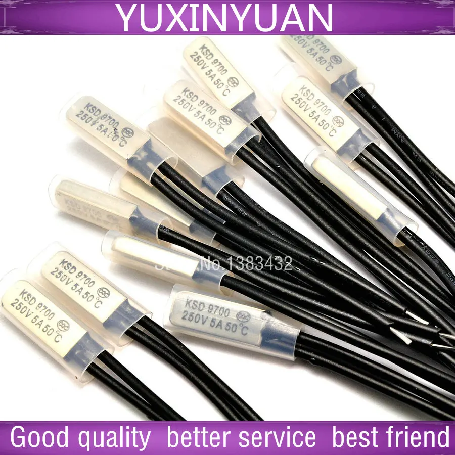 Temperature control switch KSD9700 50 degrees normally closed thermal protector/temperature controller 5 a/250 v 10pcs/lot
Temperature control switch KSD9700 50 degrees normally closed thermal protector/temperature controller 5 a/250 v 10pcs/lot