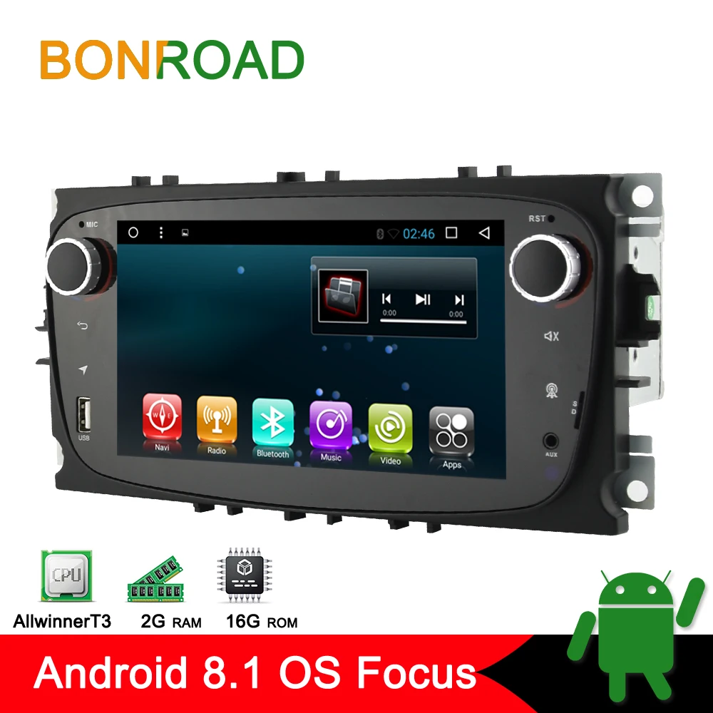 Автомобильный мультимедийный плеер Bonroad 2din Android 8.1.0 для фокусировки фото Galaxy