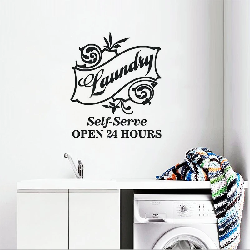 New Design Laundry Room Wall Sticker Self Serve Logo Wall Decal Laundry Room Decor Open 24 Hours Wall Poster Vinyl Art AY1526
New Design Laundry Room Wall Sticker Self Serve Logo Wall Decal Laundry Room Decor Open 24 Hours Wall Poster Vinyl Art AY1526