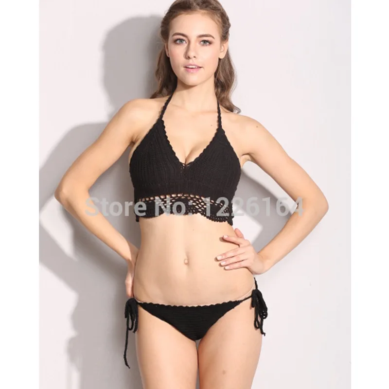 100% Cotton Women Handmade Crochet Swimwear Bikini Set Crocheted Bondage Swimsuit (Halter Top + Bondage Botton)
100% Cotton Women Handmade Crochet Swimwear Bikini Set Crocheted Bondage Swimsuit (Halter Top + Bondage Botton)