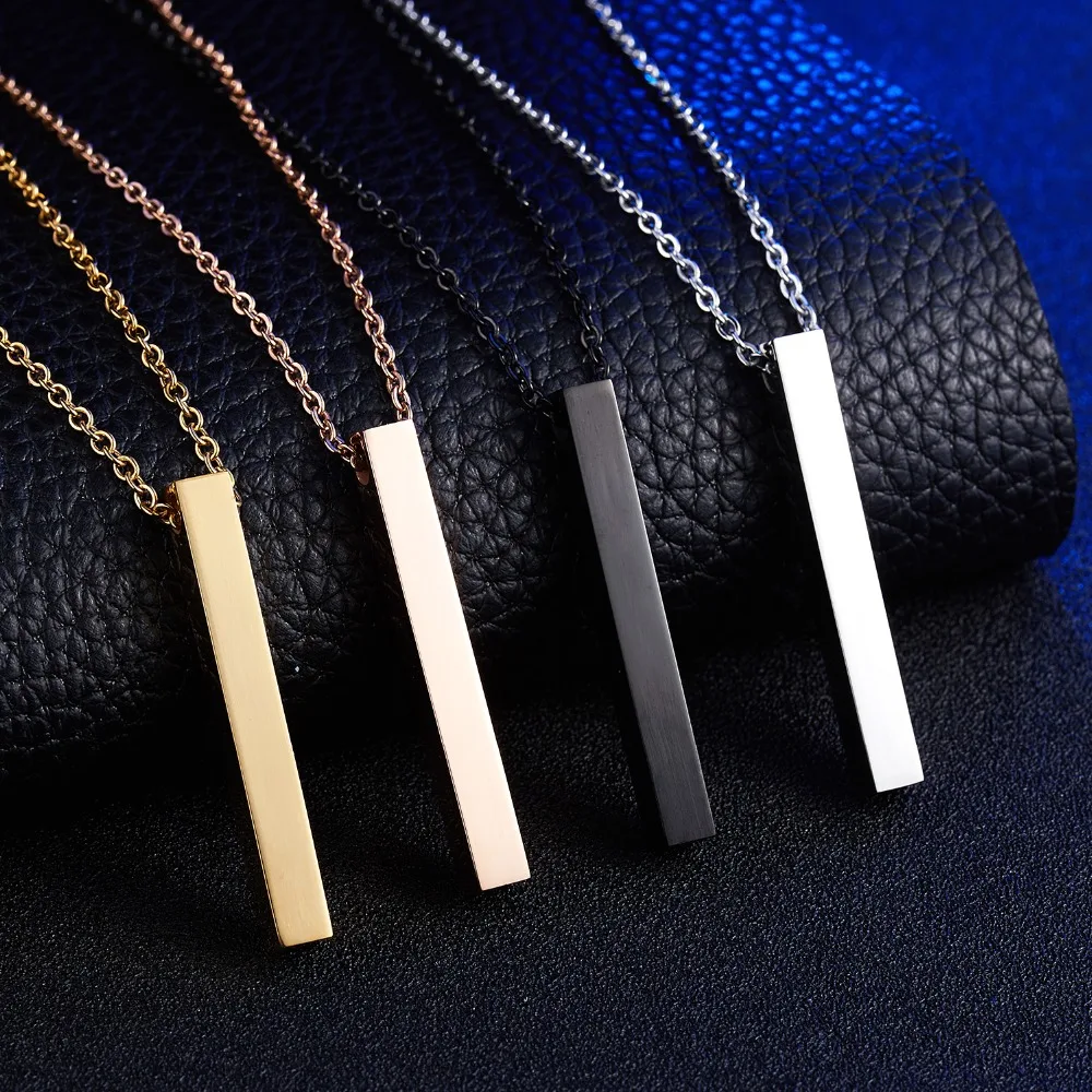 Four Sides Gold Color Vertical Bar Necklace Stainless Steel Engraved Date Name Pendant Best Birthday Jewelry Gift
Four Sides Gold Color Vertical Bar Necklace Stainless Steel Engraved Date Name Pendant Best Birthday Jewelry Gift
