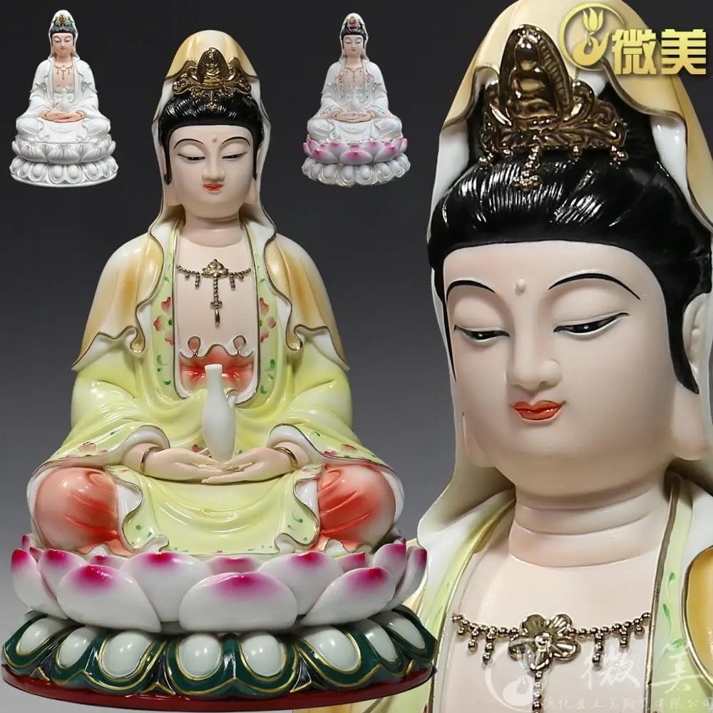 Multi size painted gold Buddha Guanyin sitting on the lotus Avalokiteshvara Dehua ceramic crafts decoration decoration
Multi size painted gold Buddha Guanyin sitting on the lotus Avalokiteshvara Dehua ceramic crafts decoration decoration