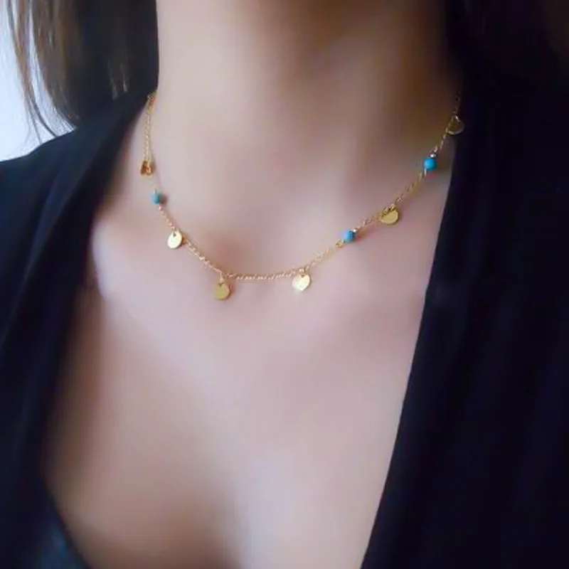 Fashion Gold Silver Exquisite Choker Necklaces for Women Round Sequined Beads Chain Necklace Charms Jewelry
Fashion Gold Silver Exquisite Choker Necklaces for Women Round Sequined Beads Chain Necklace Charms Jewelry