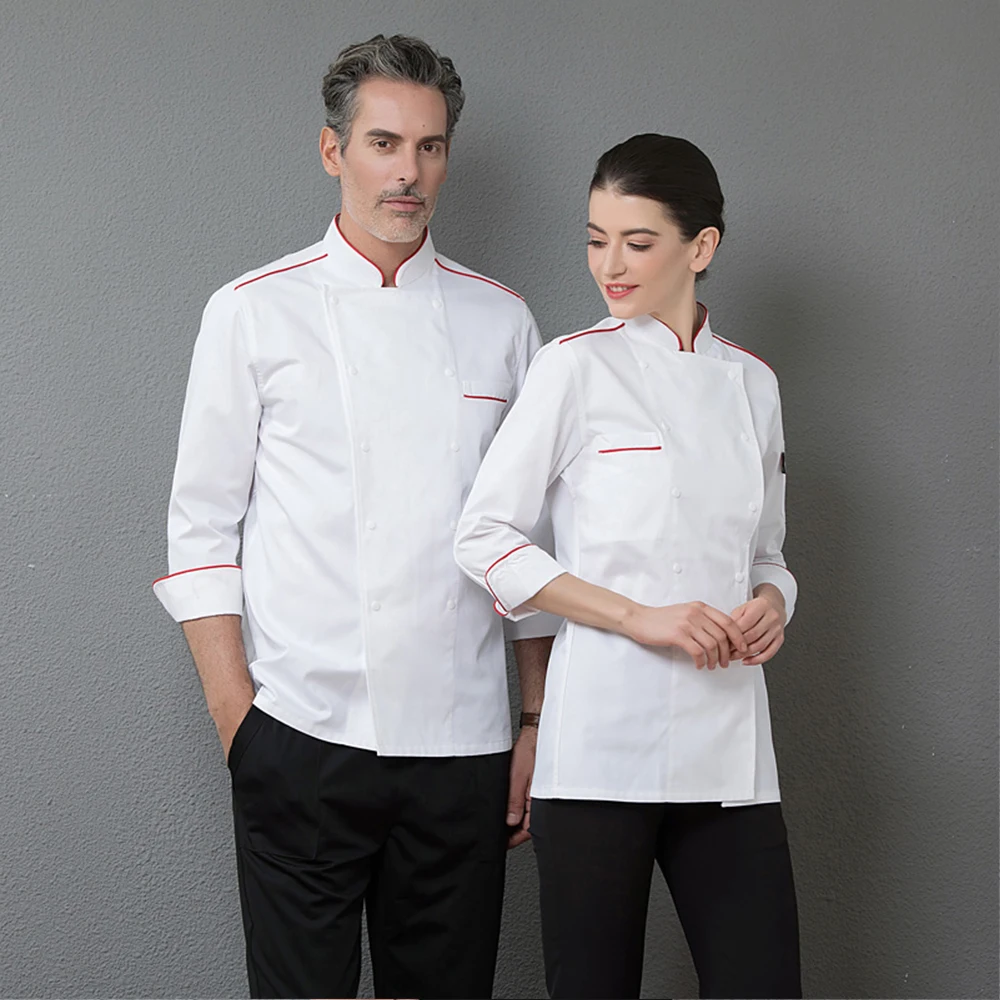 2019 new arrival men chef restaurant uniform long sleeves waitress uniform chef uniform white shirt double breasted chef jacket
2019 new arrival men chef restaurant uniform long sleeves waitress uniform chef uniform white shirt double breasted chef jacket
