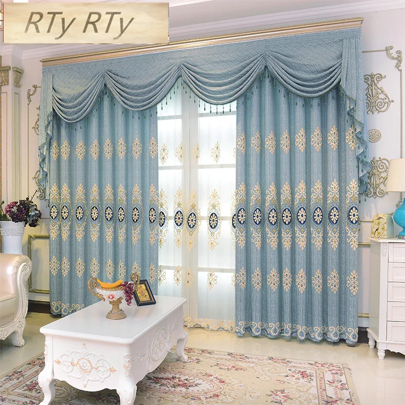 Luxury European Embroidered Blue Curtains for Bedroom Modern Tulle Curtains for Living Room Blue Sheer Curtains for Kitchen
Luxury European Embroidered Blue Curtains for Bedroom Modern Tulle Curtains for Living Room Blue Sheer Curtains for Kitchen