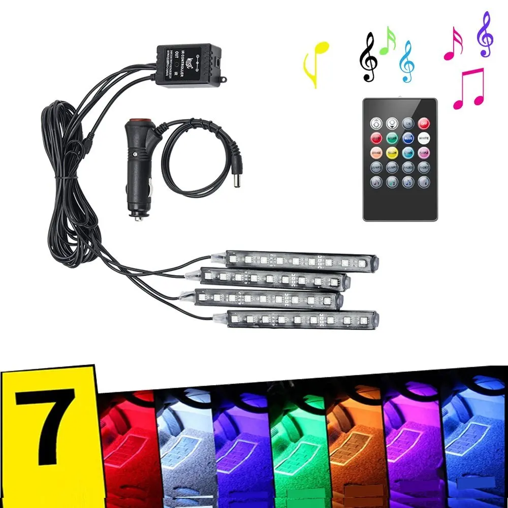 Wireless Remote Music Voice Control Colorful 9 LED Car Interior Light RGB Neon DC12V
Wireless Remote Music Voice Control Colorful 9 LED Car Interior Light RGB Neon DC12V