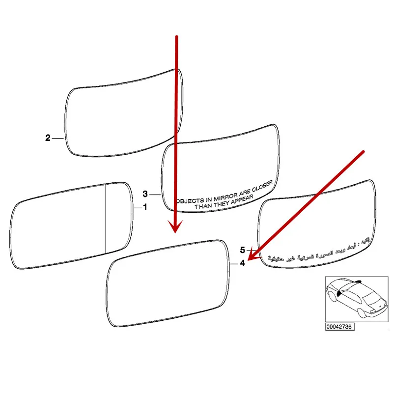 Car Door reversing lens E60 E63 E64 520 523b mw525I 528I 530I 535I 540I series Rear view lens film Mirror glass With heating
Car Door reversing lens E60 E63 E64 520 523b mw525I 528I 530I 535I 540I series Rear view lens film Mirror glass With heating