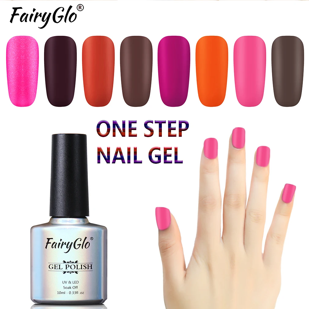 FairyGlo Newest Nail Gel 10ML One Step Matt Soak Off Semi Perment Effect Polish Hybrid Varnish UV LED | Красота и здоровье